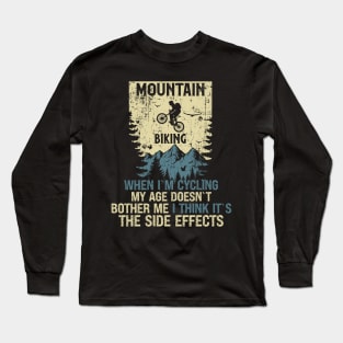 Mountain biking through the woods distressed look vintage funny quote MTB Long Sleeve T-Shirt